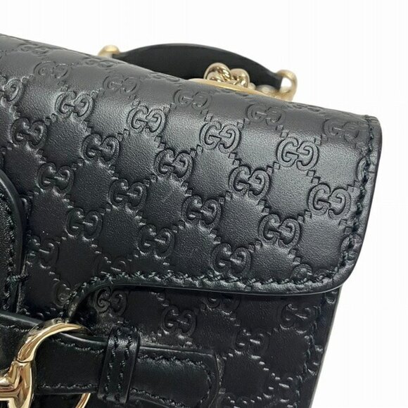 GUCCI Black Horsebit Shoulder Bag - Picture 7 of 9